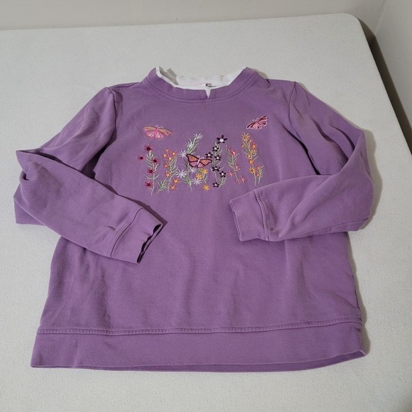 M Vintage Adrian Delafield Sweater Butterfly Floral Pastel Purple 90s - Picture 6 of 10